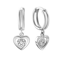 Серебряные серьги-конго Сердце (1EA104025)