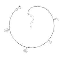 Серебряный браслет на ногу (1079Б.Rh)