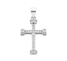 Серебряный крестик с фианитами (1PE41927)