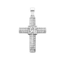 Серебряный крестик с фианитами (1PE41930)