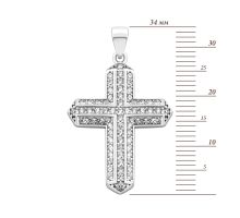 Серебряный крестик с фианитами (2P11963): купить