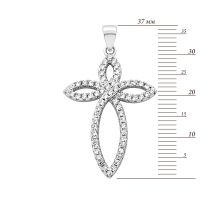 Серебряный крестик с фианитами (2P13316): купить