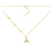 Серебряное колье с позолотой и фианитами (SN01821-GD)