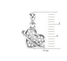 Серебряная подвеска Сердце с фианитами (PG01261): купить