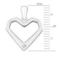 Срібна підвіска Серце з фіанітом (EP00042): купить