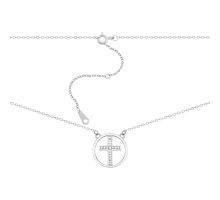 Серебряное колье Крестик с фианитами (1NE55608)