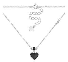 Серебряное колье с емалью и фианитом (JC02411)