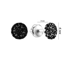 Серебряные пусеты с фианитами (2590ч/1р-CZ): купить