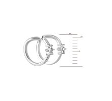 Серебряная серьга-каффа с фианитами (521008б): купить