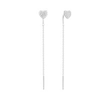 Серебряные серьги-протяжки c фианитами (JB03480)