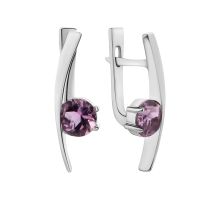 Серебряные серьги с аметистом (с1274аметRh)
