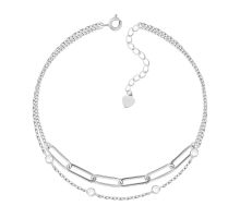 Серебряный браслет с фианитами (D00457)