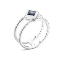 Золота каблучка з сапфіром та діамантами (К100332.2с)