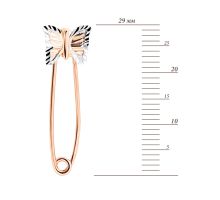 Золотая брошь-булавка Бабочка (9037): купить