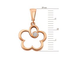 Золотая подвеска Цветок с фианитом (3101027001): купить