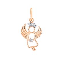 Золотая подвеска Ангел с бриллиантами (ПМ0013)