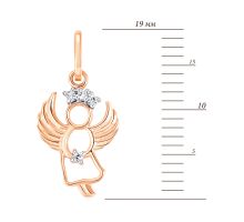 Золотая подвеска Ангел с бриллиантами (ПМ0013): купить
