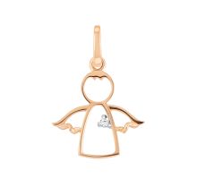 Золотая подвеска Ангел с бриллиантом (ПМ0024)