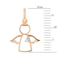Золотая подвеска Ангел с бриллиантом (ПМ0024): купить