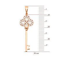 Золотая подвеска Ключик с фианитами (3101025901): купить