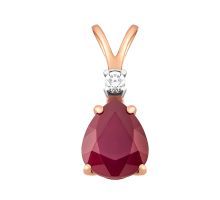 Золотая подвеска с рубином и бриллиантом (33483RUBY)