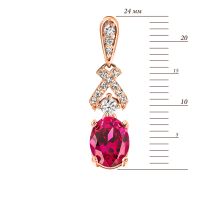 Золотая подвеска с рубином и фианитами Золотой Век (П4175КРуб): купить