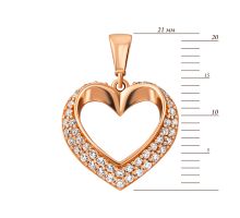 Золотая подвеска Сердце с фианитами (3101026601): купить