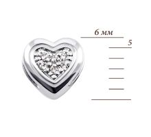 Золотая подвеска Сердце с бриллиантами (880339-К бел): купить