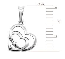 Золотая подвеска Сердце с бриллиантом (880392-Кбел): купить