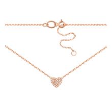 Золотое колье Сердце с фианитами (КЛ 029)