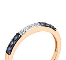 Золотое кольцо с бриллиантами и сапфирами (53586/01/1/8120): купить