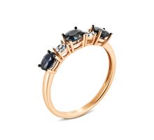 Золотое кольцо с бриллиантами и сапфирами (53632/01/1/10434)