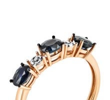 Золотое кольцо с бриллиантами и сапфирами (53632/01/1/10434): купить