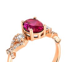 Золотое кольцо с рубином и фианитами Золотой Век (КД4175КРуб): купить