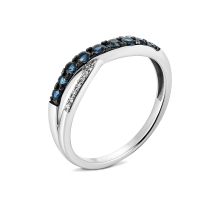 Золотое кольцо с сапфирами и бриллиантами (53589/02/1/10355)