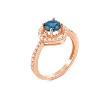 Золотое кольцо с топазом и фианитами (530049/01/0/5476)
