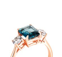 Золотое кольцо с лондон-топазом и фианитами Золотой Век (к893тл): купить