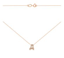 Золотое колье буква Д с фианитами (КЛ 013д)