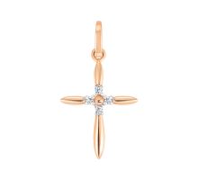 Золотой крестик с бриллиантами (ПМ0015)