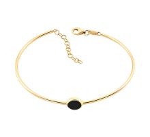 Золотой жесткий браслет с эмалью (5/13/033/2)