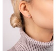 Золоті пусети з діамантами (880097-С.бел): купить