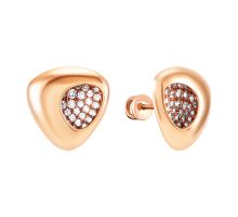 Золотые пусеты с фианитами (TK 130 с)