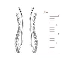 Золотые серьги-каффы с фианитами (210139110201): купить