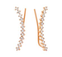 Золотые серьги-каффы с бриллиантами (WB3.47К)