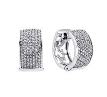 Золотые серьги-конго с бриллиантами (53848/02/1/8007)