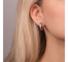 Золоті сережки-конго з діамантами (53877/02/1/8063): купить