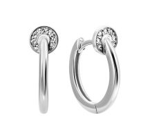 Золотые серьги-конго с бриллиантами (880633-С бел)