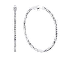 Золотые серьги-конго с бриллиантами Золотой Век (91014/1)