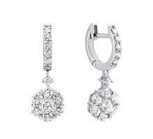 Золоті сережки-підвіски з діамантами (53849/02/1/8655)