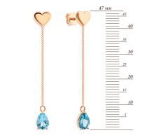 Золотые серьги-подвески с топазом (С4297Gтоп): купить